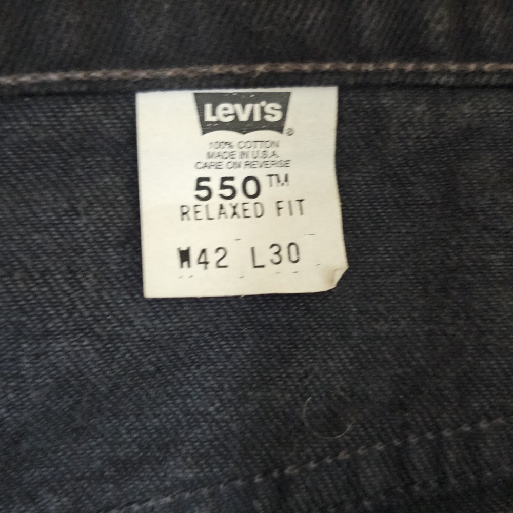 Vintage Levis 550 Jeans Men's 42x30 Black Relaxed Fit Western Y2K 90s Cowboy - Picture 6 of 8